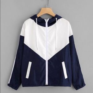 White & Navy Blue jacket / windbreaker